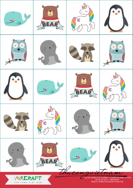 Sticker con thú mẫu 8